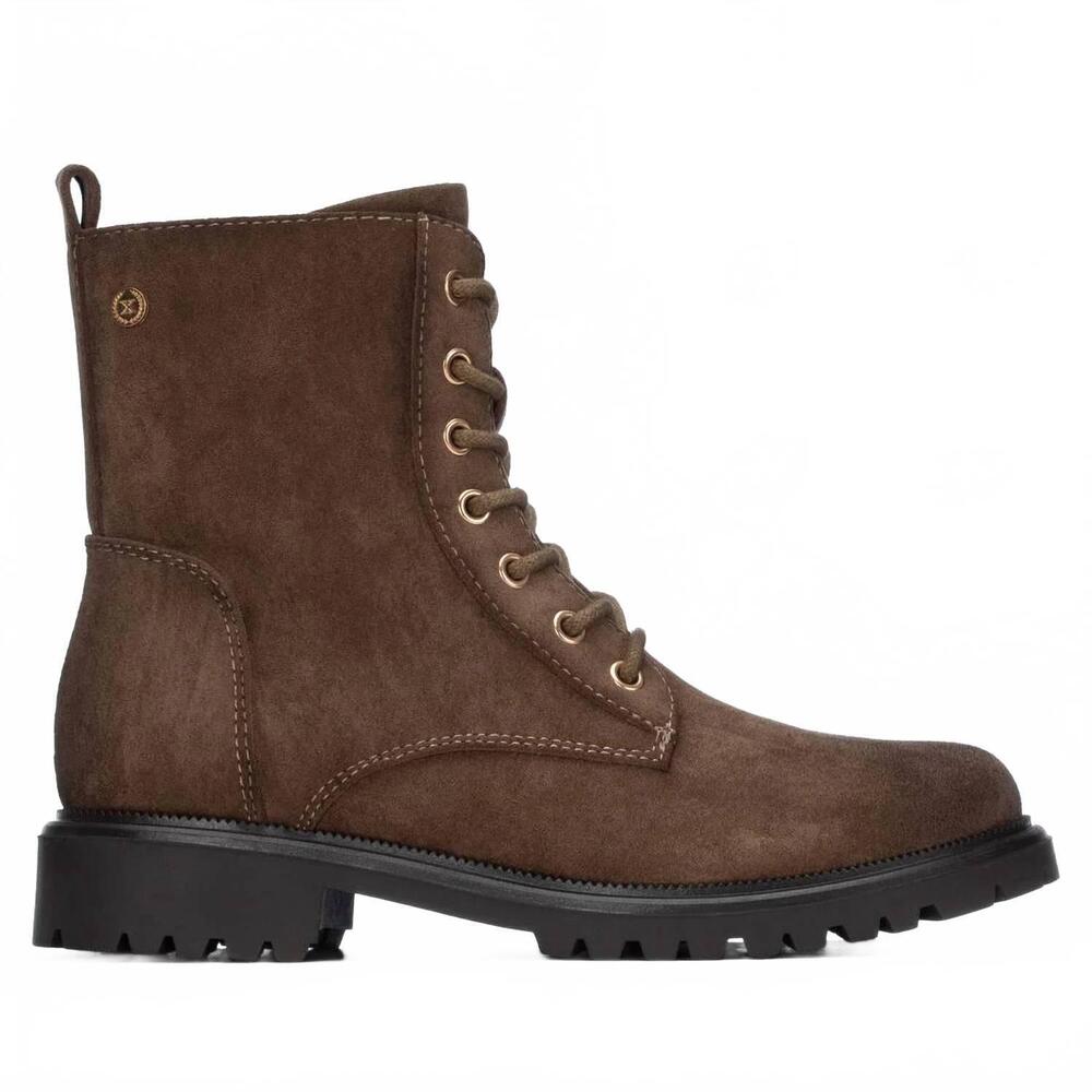 NEW XTI women's casual combat booties in taupe
